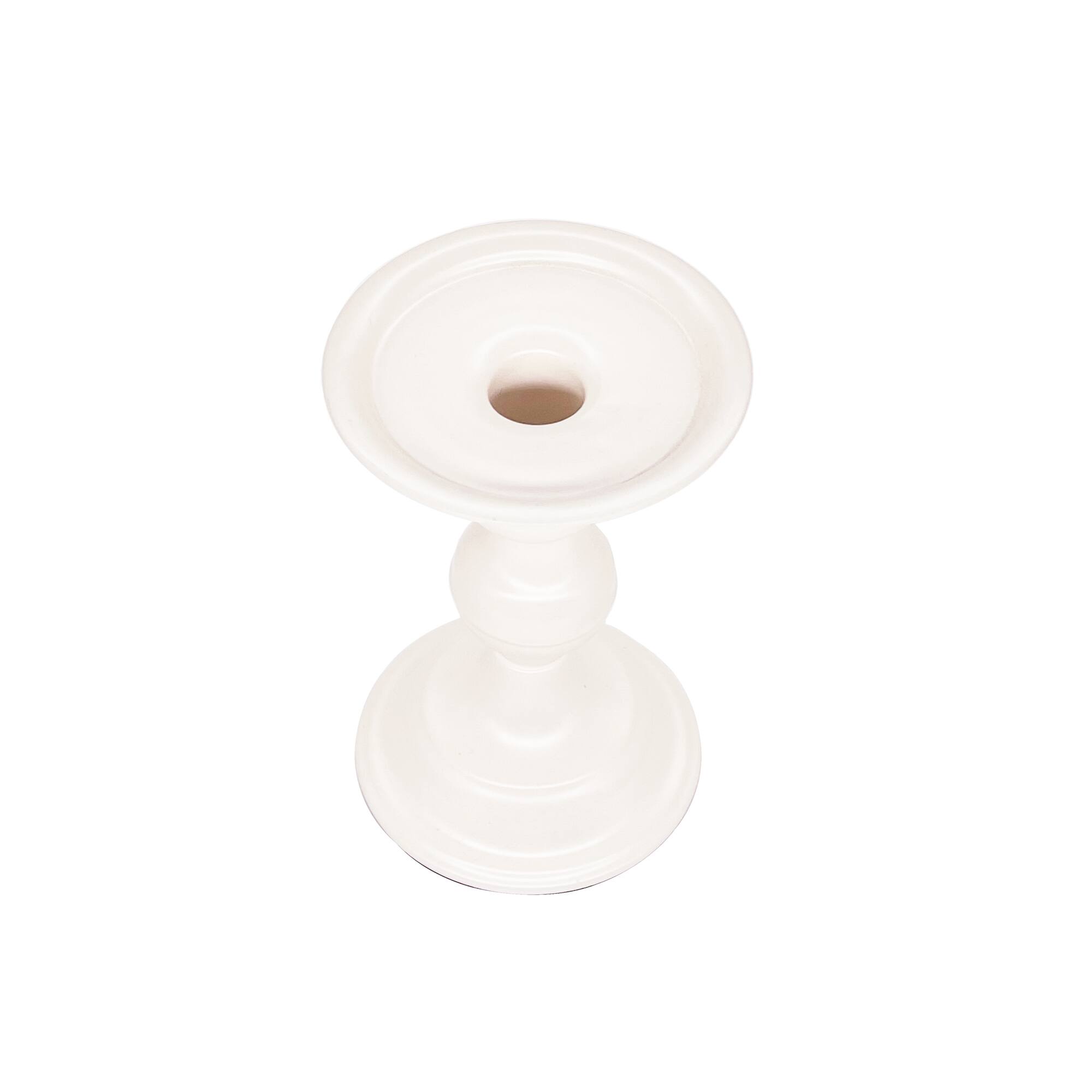 Cream Metal Pillar Candle Holder by Ashland
